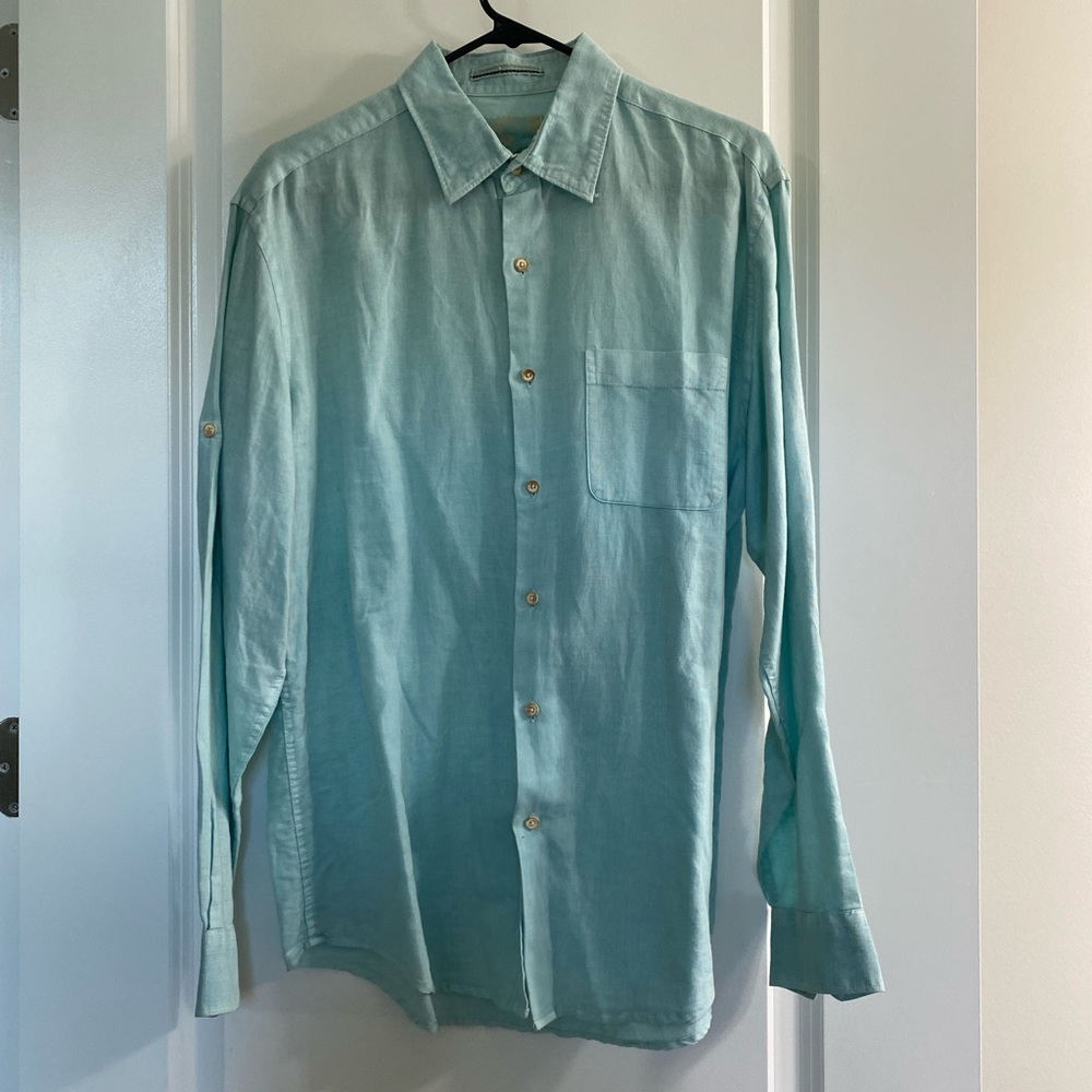Tasso Elba Island Linen Button Down Shirt- Men’s medium